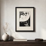 Aubrey Beardsley The Climax 1893 framed black and white art print