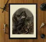 Allegory of Death (c. 1860) Framed Gothic Art Print – Clement-Auguste Andrieux