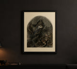 Allegory of Death (c. 1860) Framed Gothic Art Print – Clement-Auguste Andrieux