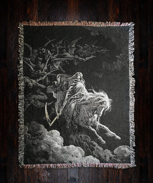 Death on the Pale Horse Gustave Doré Woven Art Blanket