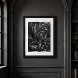 Witches’ Sabbath Gothic Framed Wall Art – Dark Vintage Occult Poster 12" X 16"