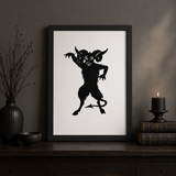 Demon Silhouette Framed Art Poster Print