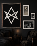 Lunar Sanctuary Gothic Room Décor Bundle – Woven Blanket & Framed Occult Art