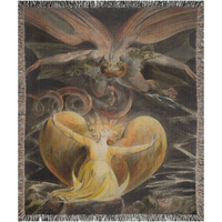 Great Dragon William Blake Woven Blankets