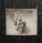 Head of a occult Goat Woven Blanket 