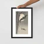 Two bats in the Full Moon Framed Poster