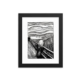 The Scream Edvard Munch black white Framed Poster