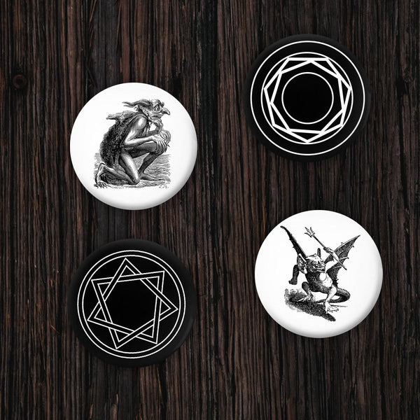 Demon Pin-Back Button 4-Pack