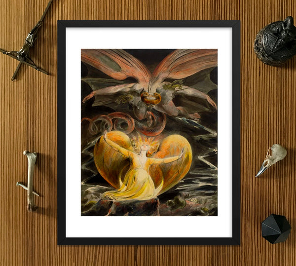 Dragon William Blake Framed Poster